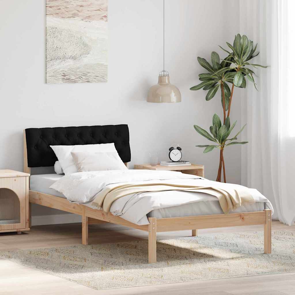 Bed frame Brown and black 90 x 190 cm Solid pine wood