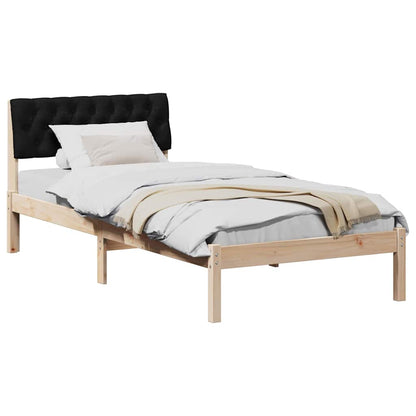 Bed frame Brown and black 90 x 190 cm Solid pine wood