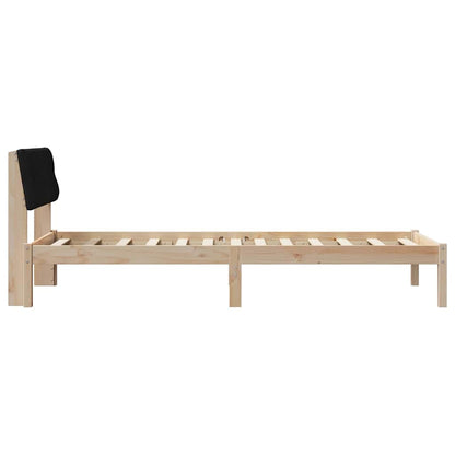 Bed frame Brown and black 90 x 190 cm Solid pine wood