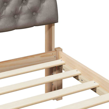 Bed frame Brown and taupe 90 x 190 cm Solid pine wood