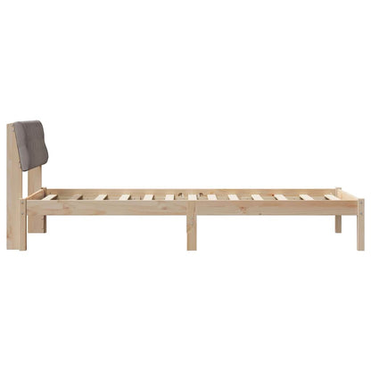 Bed frame Brown and taupe 90 x 190 cm Solid pine wood
