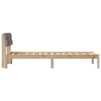 Bed frame Brown and taupe 75 x 190 cm Solid pine wood