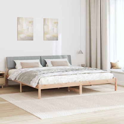 Bed frame Brown and light grey 160 x 200 cm Solid pine wood