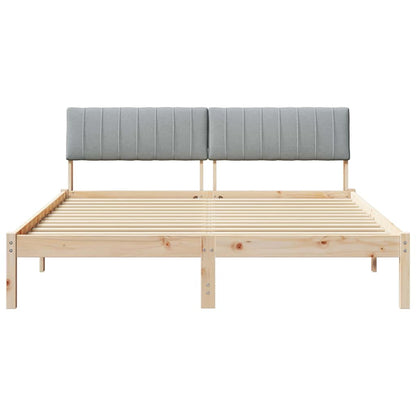 Bed frame Brown and light grey 160 x 200 cm Solid pine wood