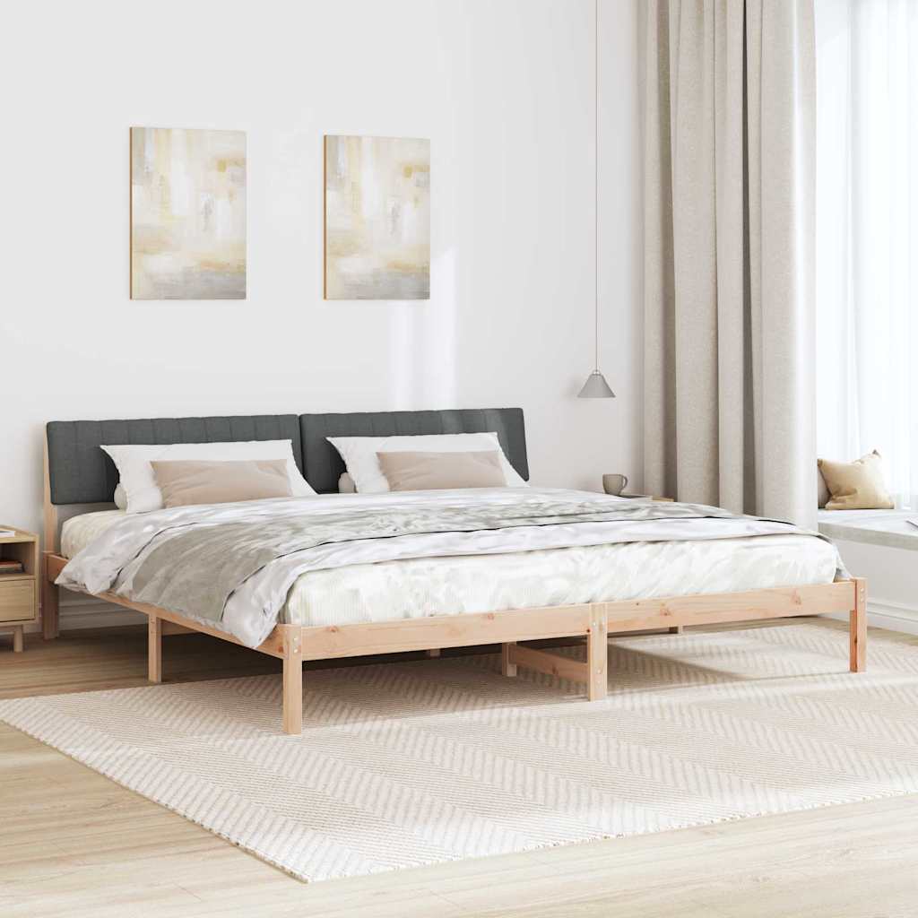 Bed frame Brown and dark grey 160 x 200 cm Solid pine wood