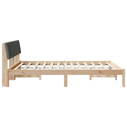 Bed frame Brown and dark grey 160 x 200 cm Solid pine wood