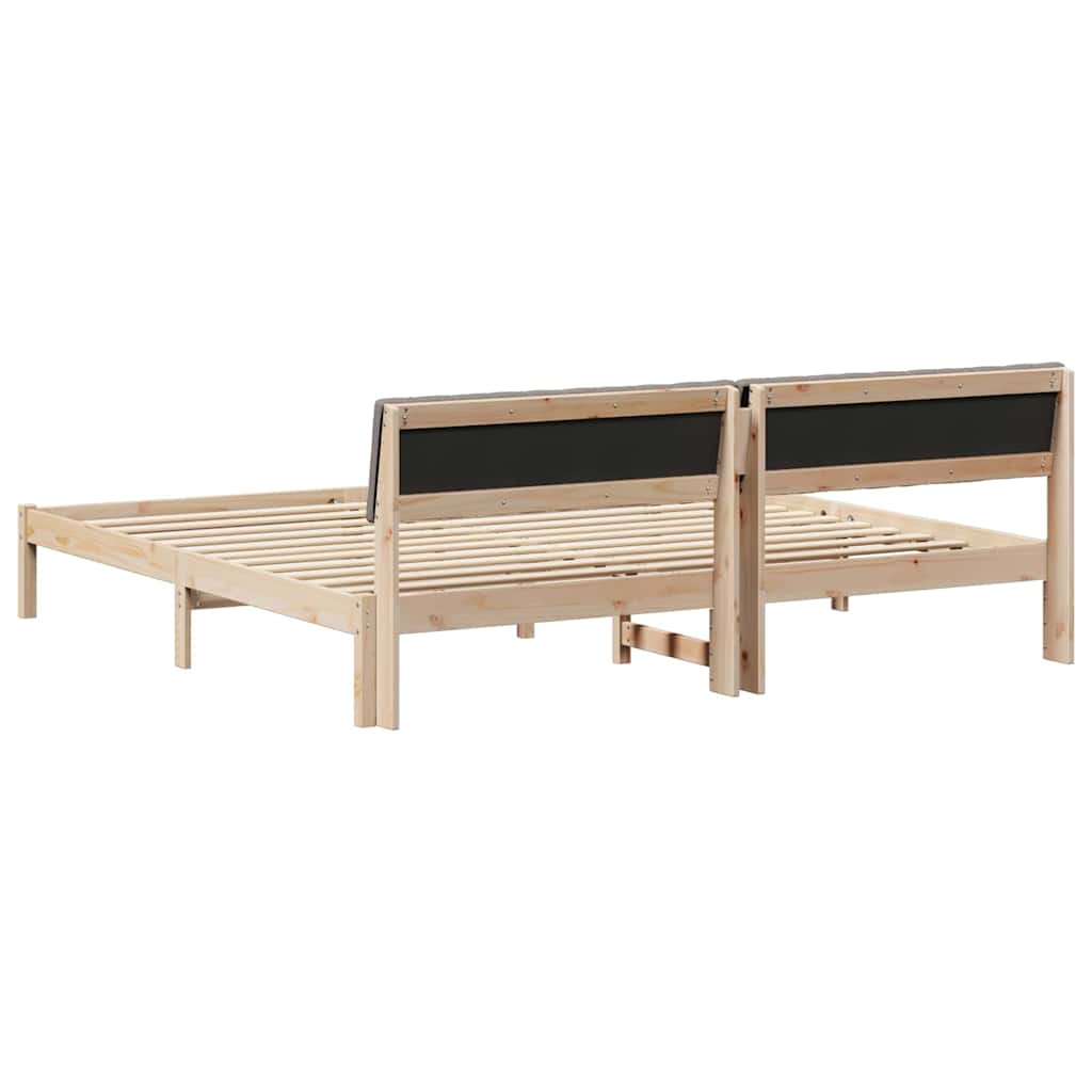Bed frame Brown and taupe 160 x 200 cm Solid pine wood