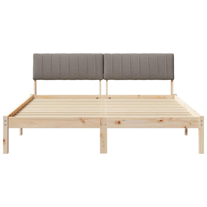 Bed frame Brown and taupe 160 x 200 cm Solid pine wood