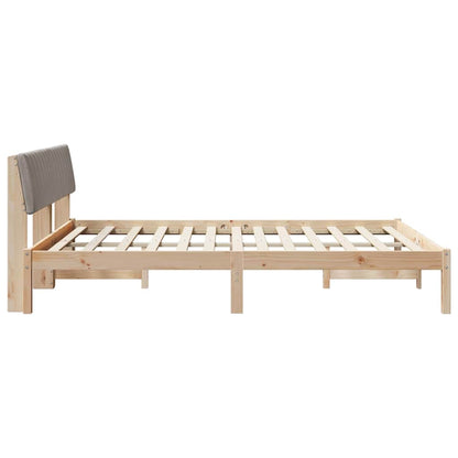 Bed frame Brown and taupe 160 x 200 cm Solid pine wood