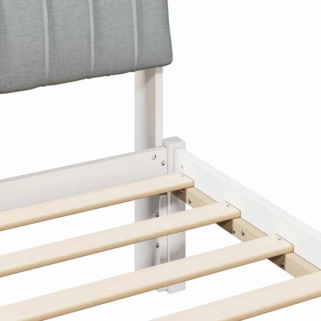 Bed frame White and light grey 160 x 200 cm Solid pine wood