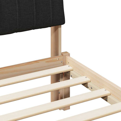 Bed frame Brown and black 150 x 200 cm Solid pine wood