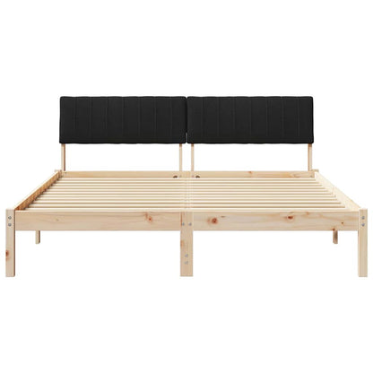 Bed frame Brown and black 150 x 200 cm Solid pine wood