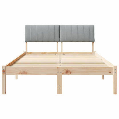Bed frame Brown and light grey 120 x 200 cm Solid pine wood