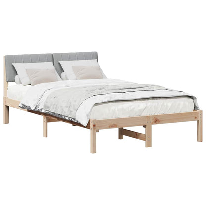 Bed frame Brown and light grey 120 x 200 cm Solid pine wood
