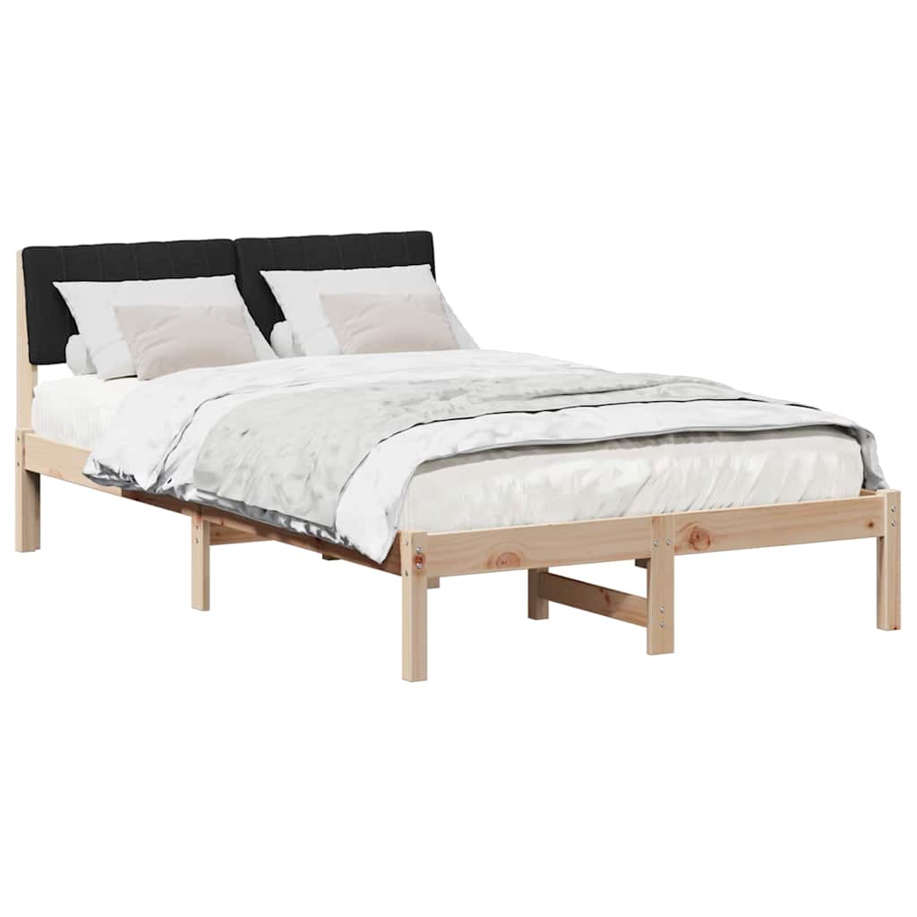 Bed frame Brown and black 120 x 200 cm Solid pine wood