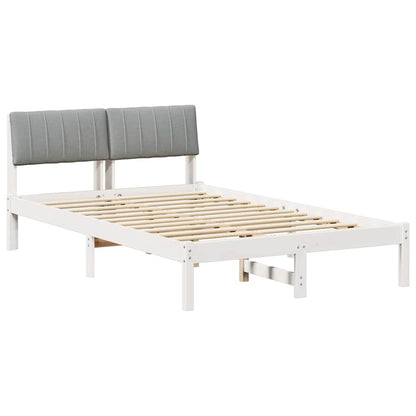 Bed frame White and light grey 120 x 200 cm Solid pine wood