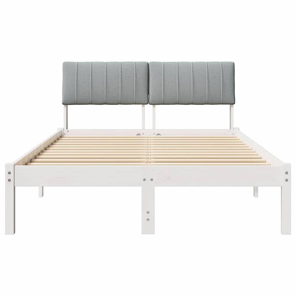 Bed frame White and light grey 120 x 200 cm Solid pine wood
