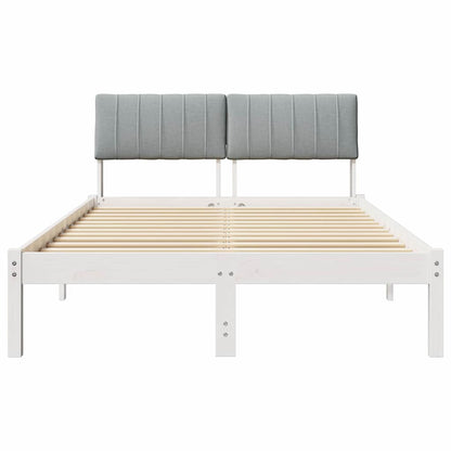 Bed frame White and light grey 120 x 200 cm Solid pine wood