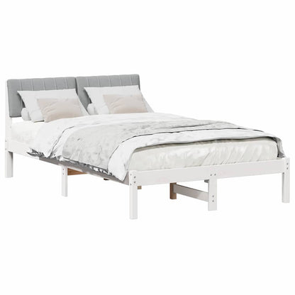 Bed frame White and light grey 120 x 200 cm Solid pine wood
