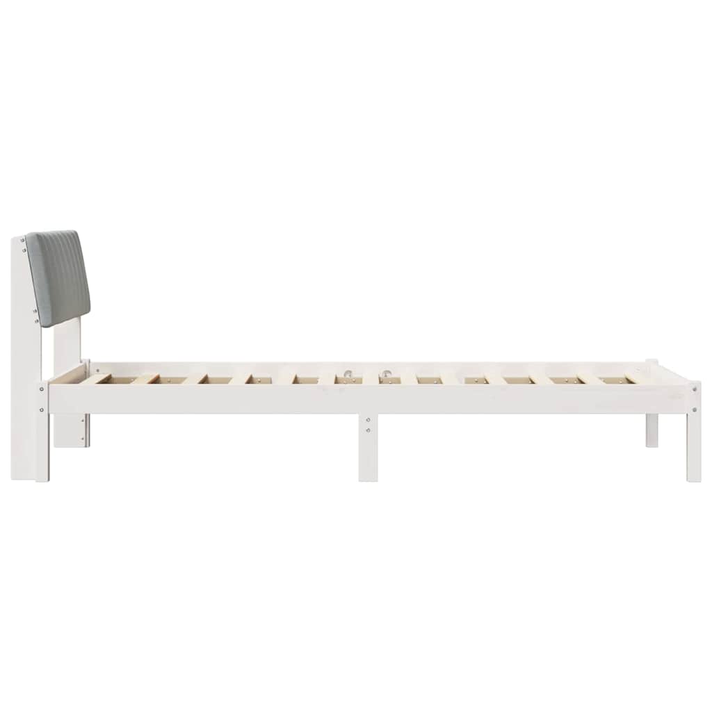 Bed frame White and light grey 120 x 200 cm Solid pine wood
