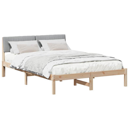 Bed frame Brown and light grey 135 x 190 cm Solid pine wood