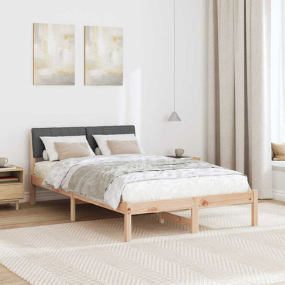 Bed frame Brown and dark grey 120 x 190 cm Solid pine wood