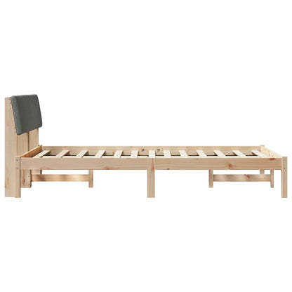 Bed frame Brown and dark grey 120 x 190 cm Solid pine wood