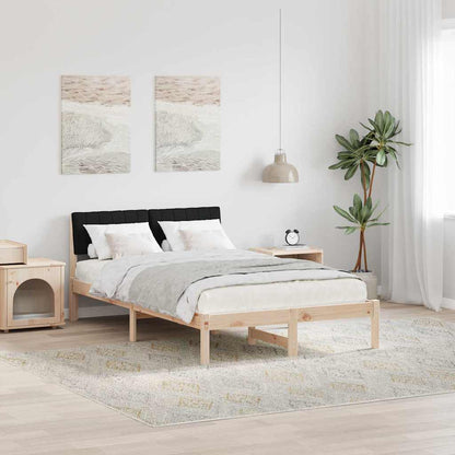 Bed frame Brown and black 120 x 190 cm Solid pine wood