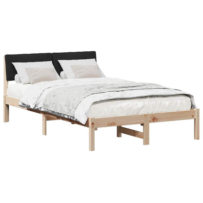 Bed frame Brown and black 120 x 190 cm Solid pine wood