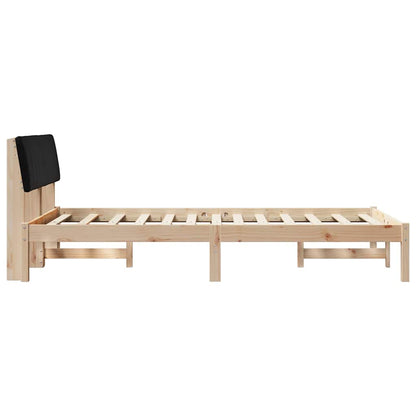 Bed frame Brown and black 120 x 190 cm Solid pine wood
