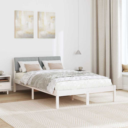 Bed frame White and light grey 120 x 190 cm Solid pine wood