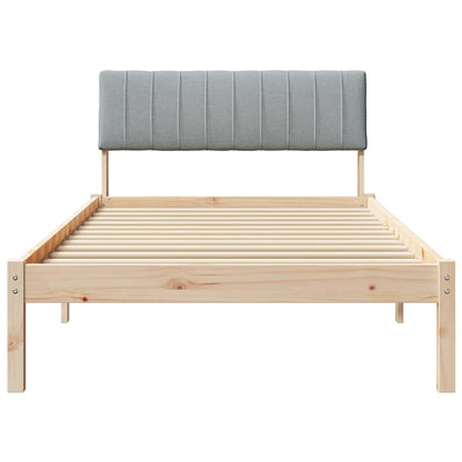 Bed frame Brown and light grey 100 x 200 cm Solid pine wood