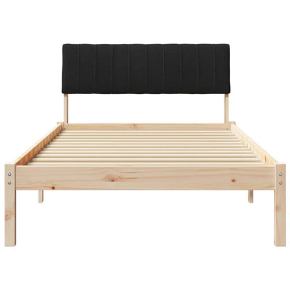 Bed frame Brown and black 100 x 200 cm Solid pine wood