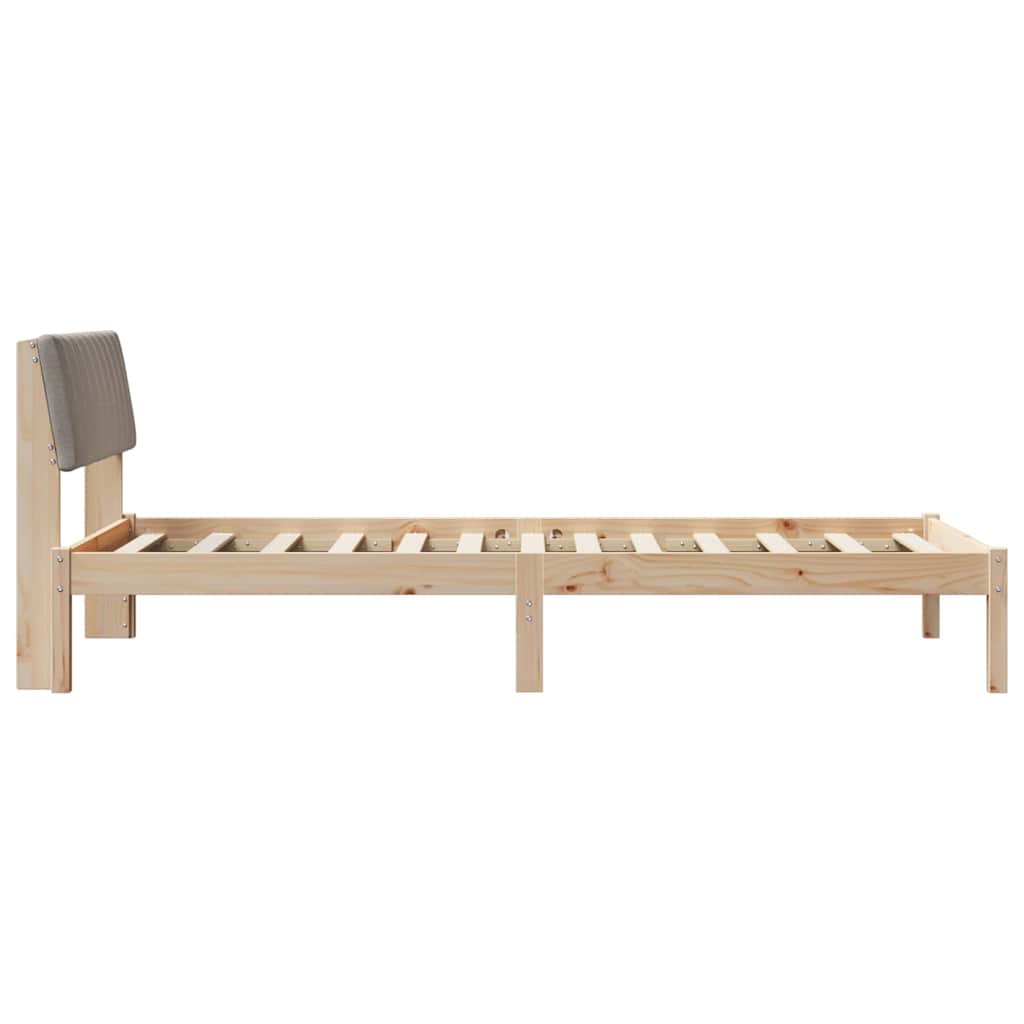 Bed frame Brown and taupe 100 x 200 cm Solid pine wood