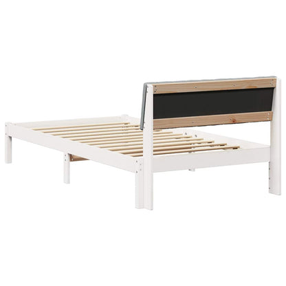Bed frame White and light grey 100 x 200 cm Solid pine wood