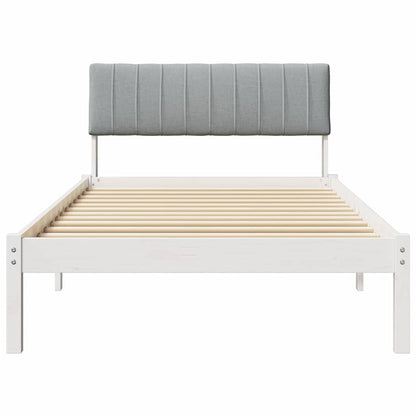 Bed frame White and light grey 100 x 200 cm Solid pine wood