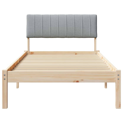 Bed frame Brown and light grey 90 x 200 cm Solid pine wood