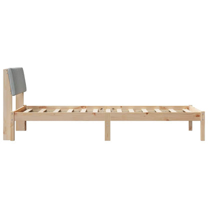 Bed frame Brown and light grey 90 x 200 cm Solid pine wood