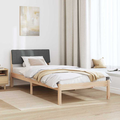 Bed frame Brown and dark grey 90 x 200 cm Solid pine wood