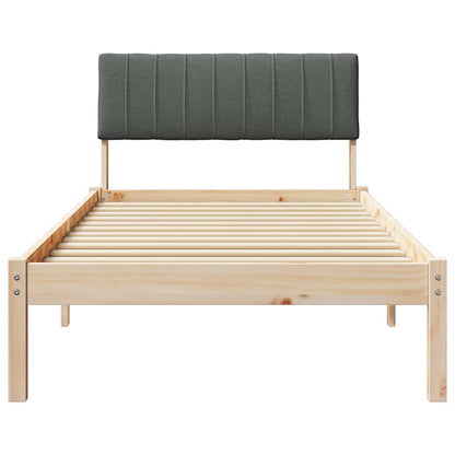 Bed frame Brown and dark grey 90 x 200 cm Solid pine wood