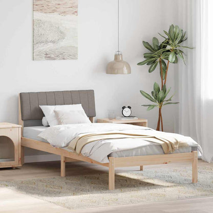 Bed frame Brown and taupe 90 x 200 cm Solid pine wood