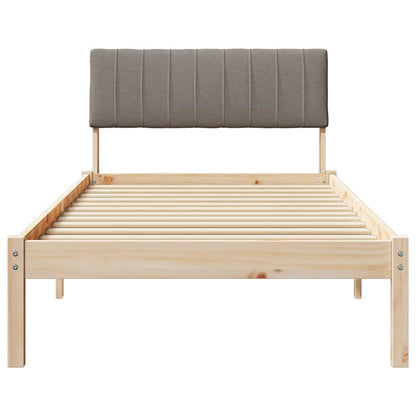 Bed frame Brown and taupe 90 x 200 cm Solid pine wood