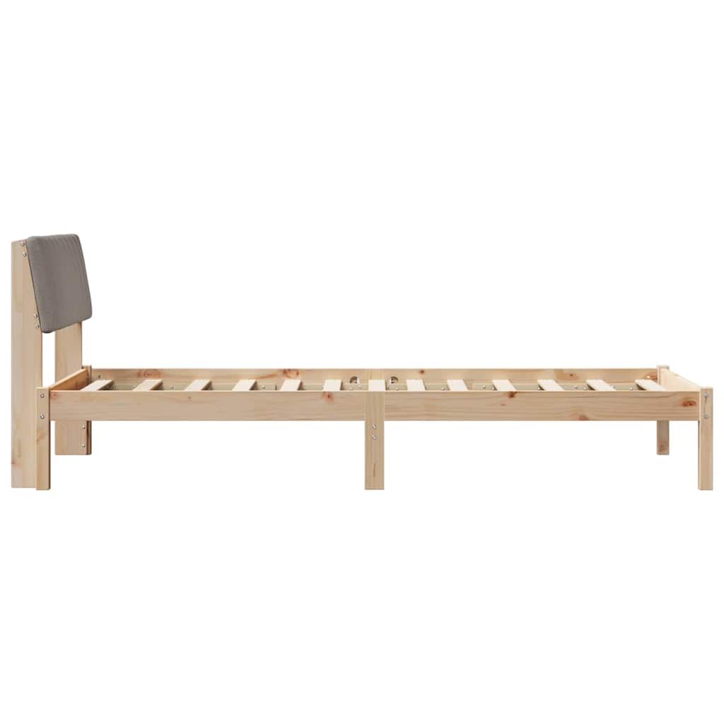 Bed frame Brown and taupe 90 x 200 cm Solid pine wood