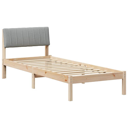 Bed frame Brown and light grey 80 x 200 cm Solid pine wood
