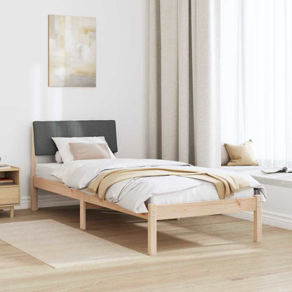Bed frame Brown and dark grey 80 x 200 cm Solid pine wood