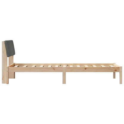 Bed frame Brown and dark grey 80 x 200 cm Solid pine wood