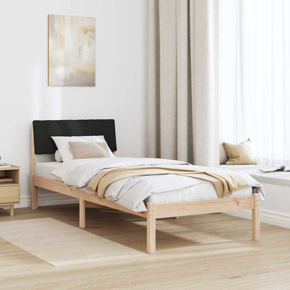 Bed frame Brown and black 80 x 200 cm Solid pine wood