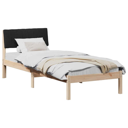 Bed frame Brown and black 80 x 200 cm Solid pine wood