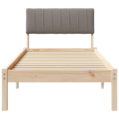 Bed frame Brown and taupe 80 x 200 cm Solid pine wood