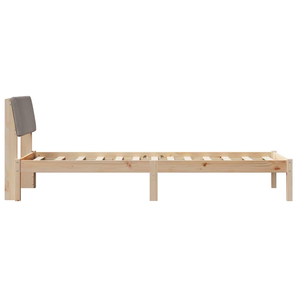 Bed frame Brown and taupe 80 x 200 cm Solid pine wood